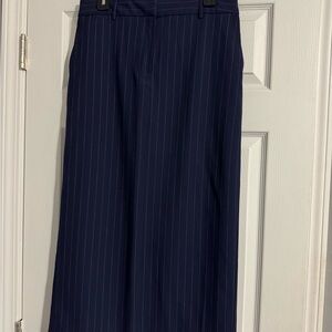 Classic Navy Pinstripe Pencil Skirt
